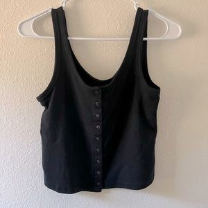 Gap button front cotton knit crop tank M EUC